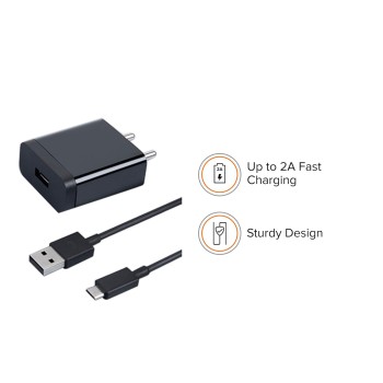 Mi 5V Charger|10W Wall Charger with USB-Black Mi 5V Charger|10W Wall Charger with USB-Black