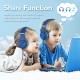 Wired Headphones with Mic - iClever Kids Headphones Foldable Stereo Tangle-Free 3.5mm-Blue