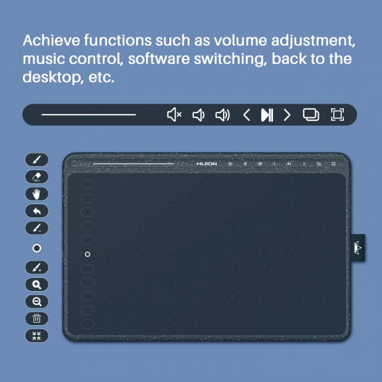 HUION HS611 Graphics Drawing Tablet 10X6 inch - (Blue)