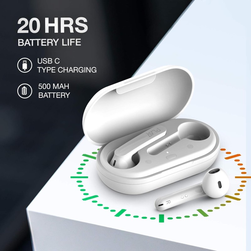 World of Play PLAYGO T44 Ultralight Wireless Earbuds - (White) World of Play PLAYGO T44 Ultralight Wireless Earbuds - (White)