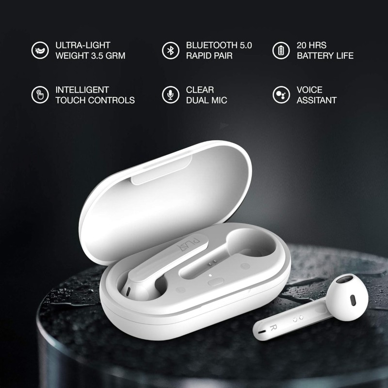 World of Play PLAYGO T44 Ultralight Wireless Earbuds - (White) World of Play PLAYGO T44 Ultralight Wireless Earbuds - (White)