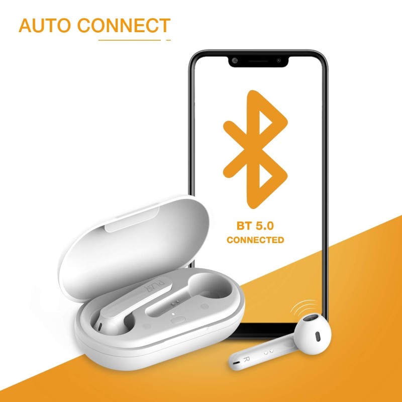 World of Play PLAYGO T44 Ultralight Wireless Earbuds - (White) World of Play PLAYGO T44 Ultralight Wireless Earbuds - (White)