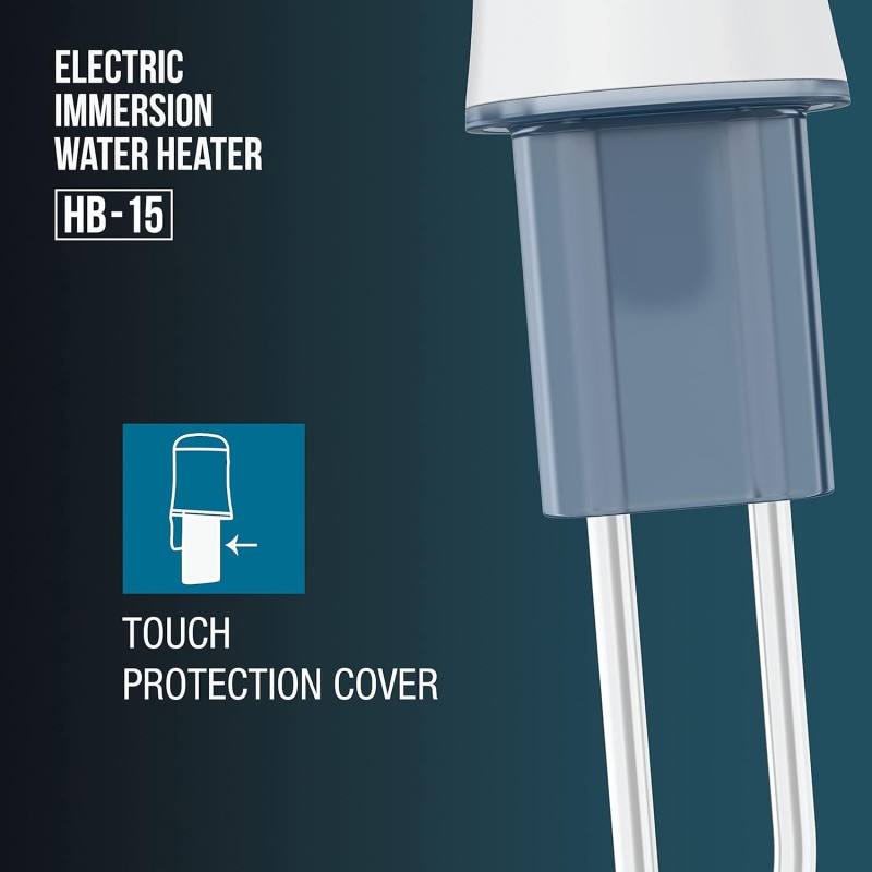 Havells Water Proof Immersion Water Heater HB 15 1500 Watts (White Blue), Plastic Havells Water Proof Immersion Water Heater HB 15 1500 Watts (White Blue), Plastic