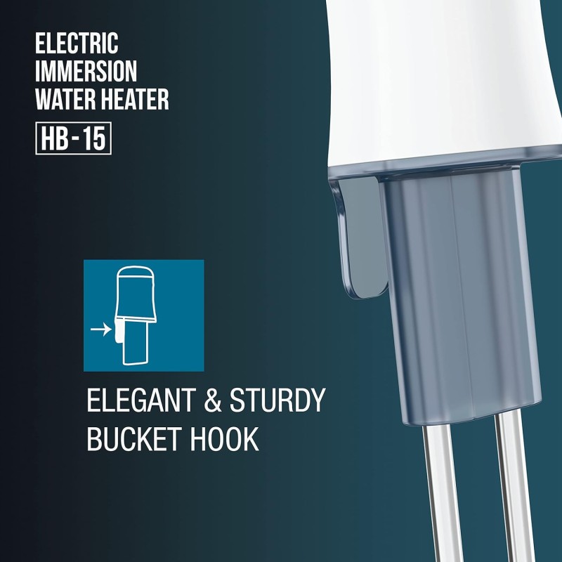 Havells Water Proof Immersion Water Heater HB 15 1500 Watts (White Blue), Plastic Havells Water Proof Immersion Water Heater HB 15 1500 Watts (White Blue), Plastic