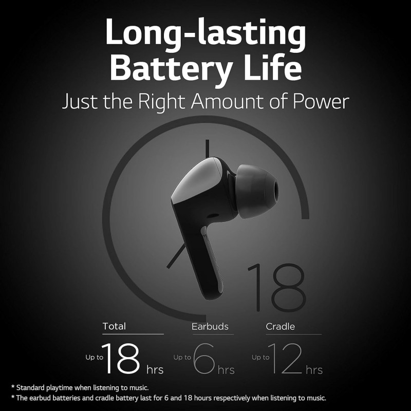 LG TONE Free HBS-FN6 Truly Wireless Bluetooth In Ear Earbuds with Mic (Black) LG TONE Free HBS-FN6 Truly Wireless Bluetooth In Ear Earbuds with Mic (Black)