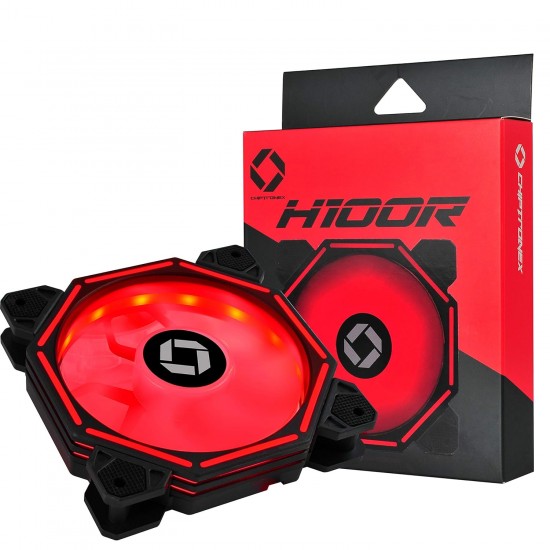 CHIPTRONEX H100R Red LED Fan (120mm) Computer Cabinet/Case Fan 4 pin Connector (H100R)