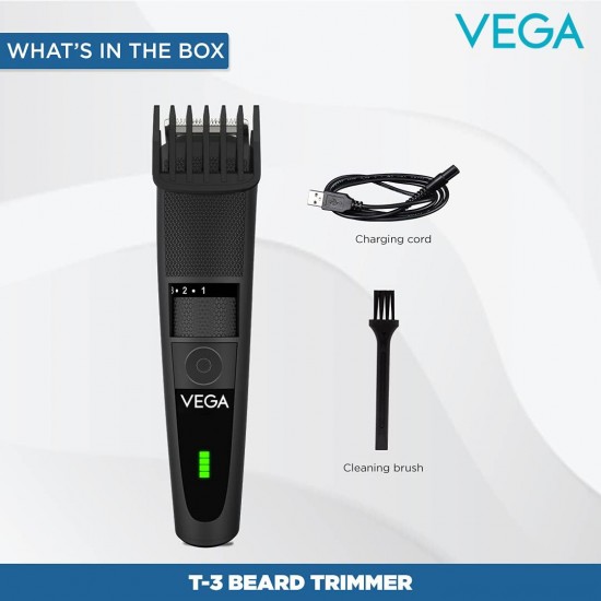 Vega Men T3 Beard Trimmer For Men With Quick Charge