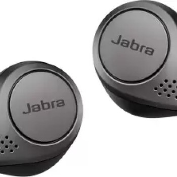 Jabra Elite 75t With Active Noise Cancellation enabled Bluetooth Headset  (titanium black, True Wireless)