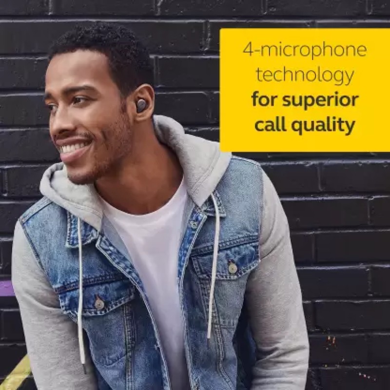 Jabra Elite 75t With Active Noise Cancellation enabled Bluetooth Headset  (titanium black, True Wireless)