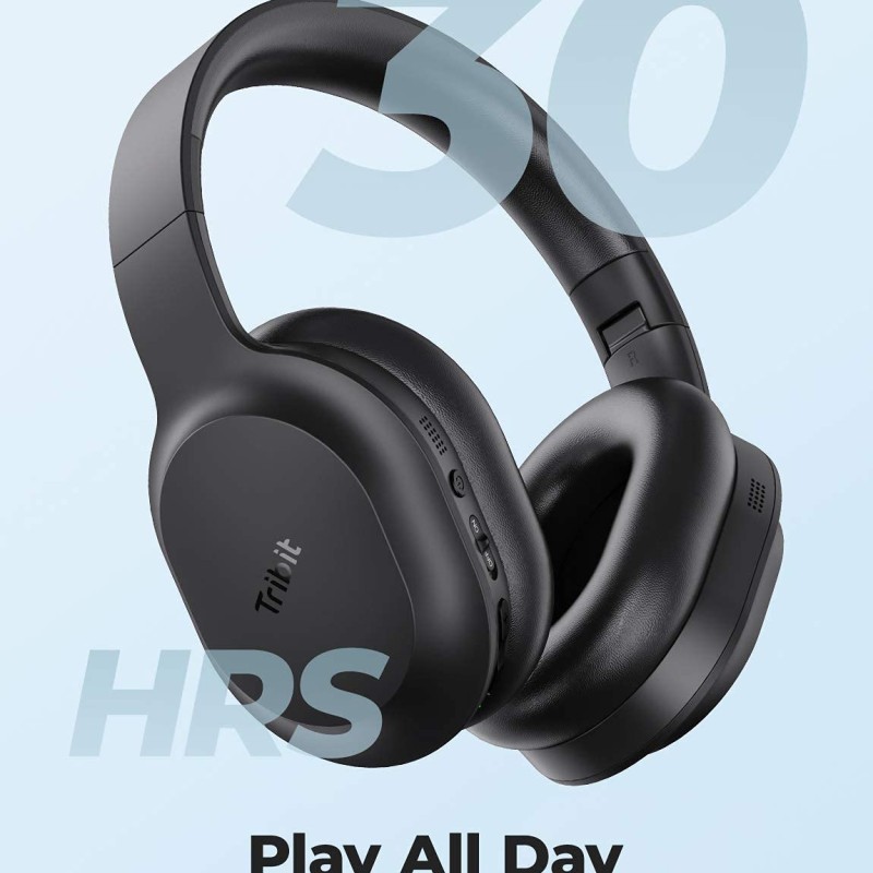 Tribit Over The Ear Headphone with Mic - Black