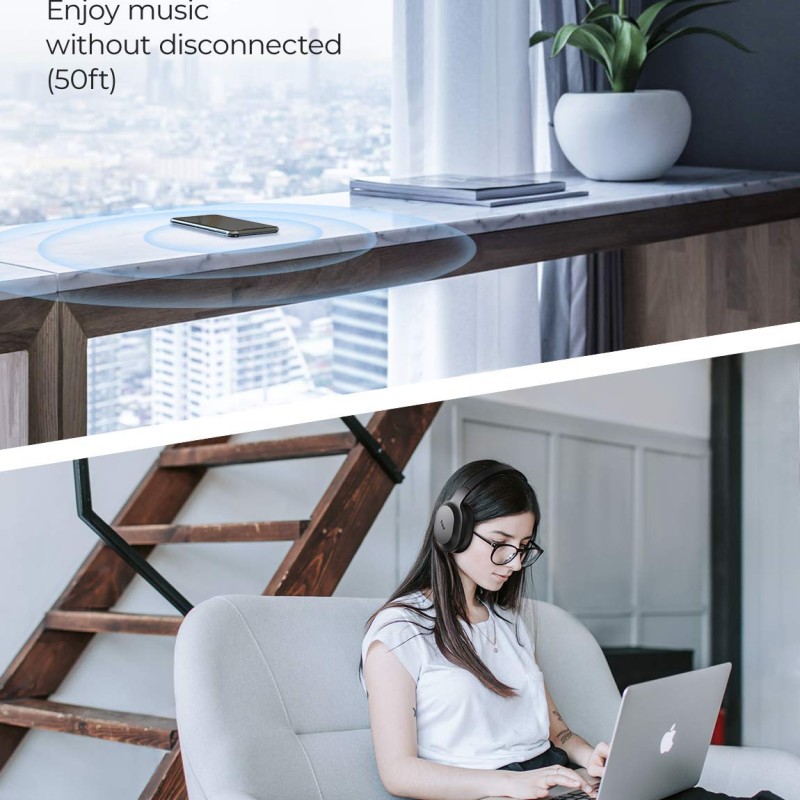 Tribit Over The Ear Headphone with Mic - Black