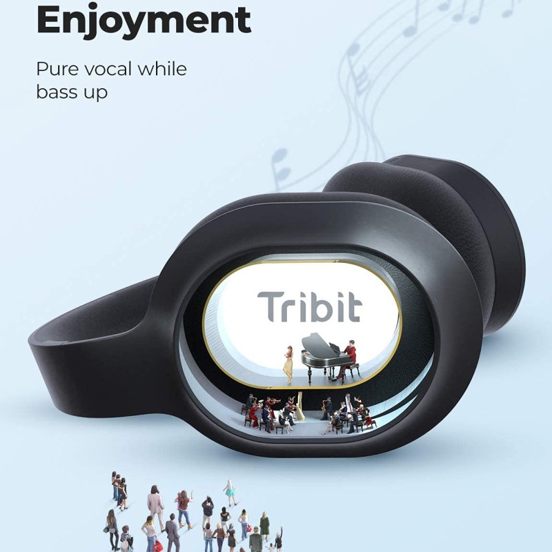 Tribit Over The Ear Headphone with Mic - Black