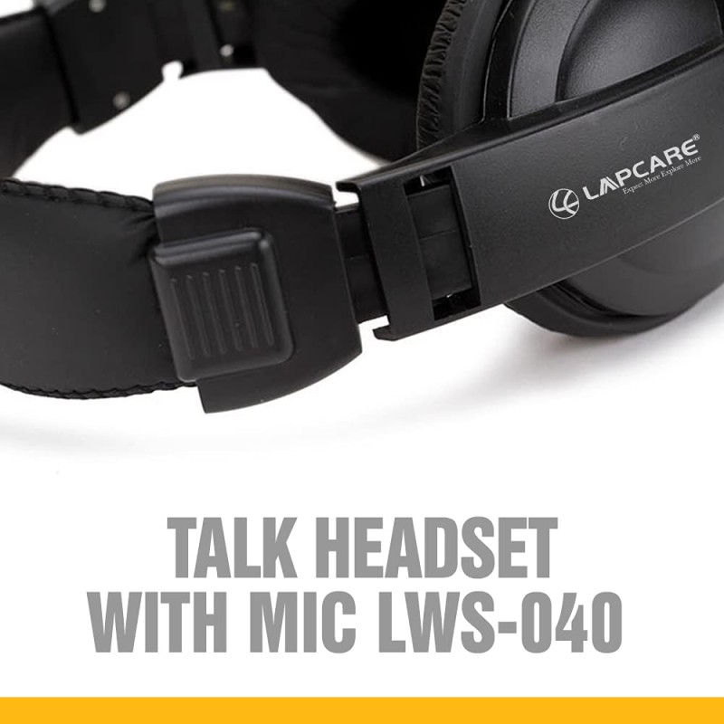 LAPCARE LWS-040 Wired Over Ear Headphone with Mic (Black) LAPCARE LWS-040 Wired Over Ear Headphone with Mic (Black)
