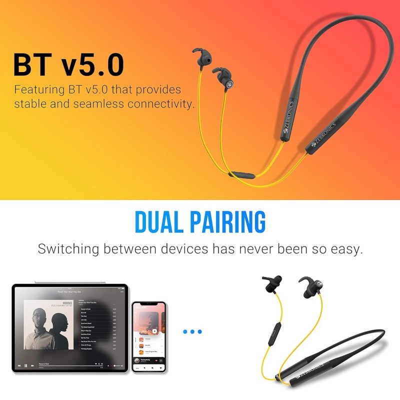 Zebronics ZEB-YOGA Wireless Bluetooth Supporting Earphone - (Black) Zebronics ZEB-YOGA Wireless Bluetooth Supporting Earphone - (Black)