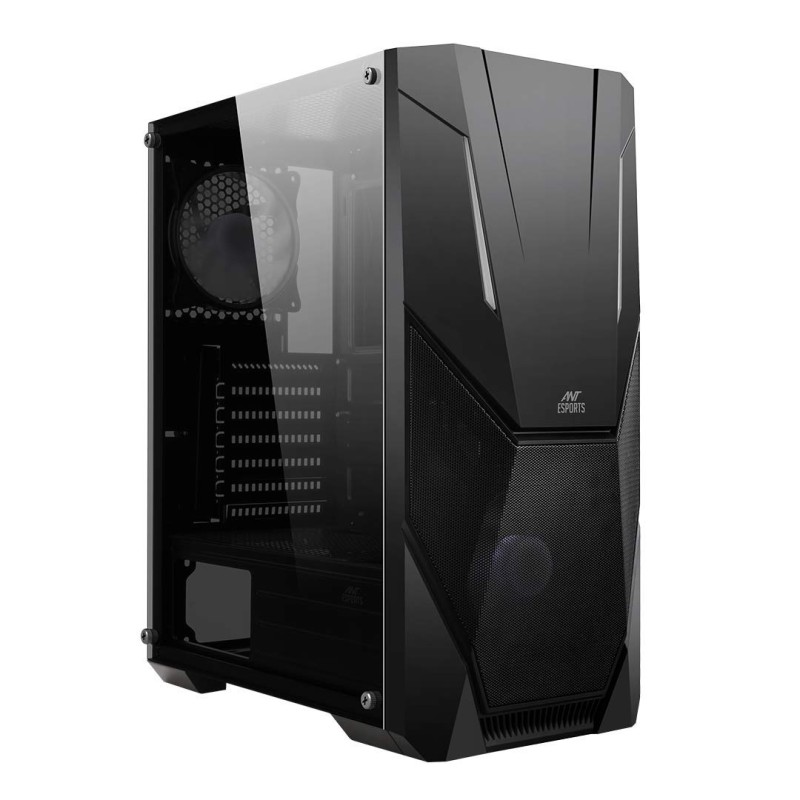 Ant Esports ICE-211TG Mid Tower Computer Case I Gaming Cabinet I Mesh Panel - Black Ant Esports ICE-211TG Mid Tower Computer Case I Gaming Cabinet I Mesh Panel - Black