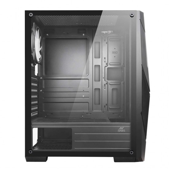 Ant Esports ICE-211TG Mid Tower Computer Case I Gaming Cabinet I Mesh Panel - Black