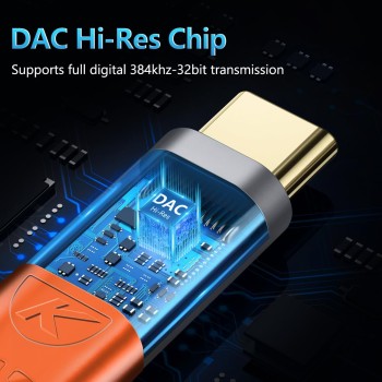 Kinsound USB Type C to 3.5 mm Audio Jack Connector with DAC Kinsound USB Type C to 3.5 mm Audio Jack Connector with DAC