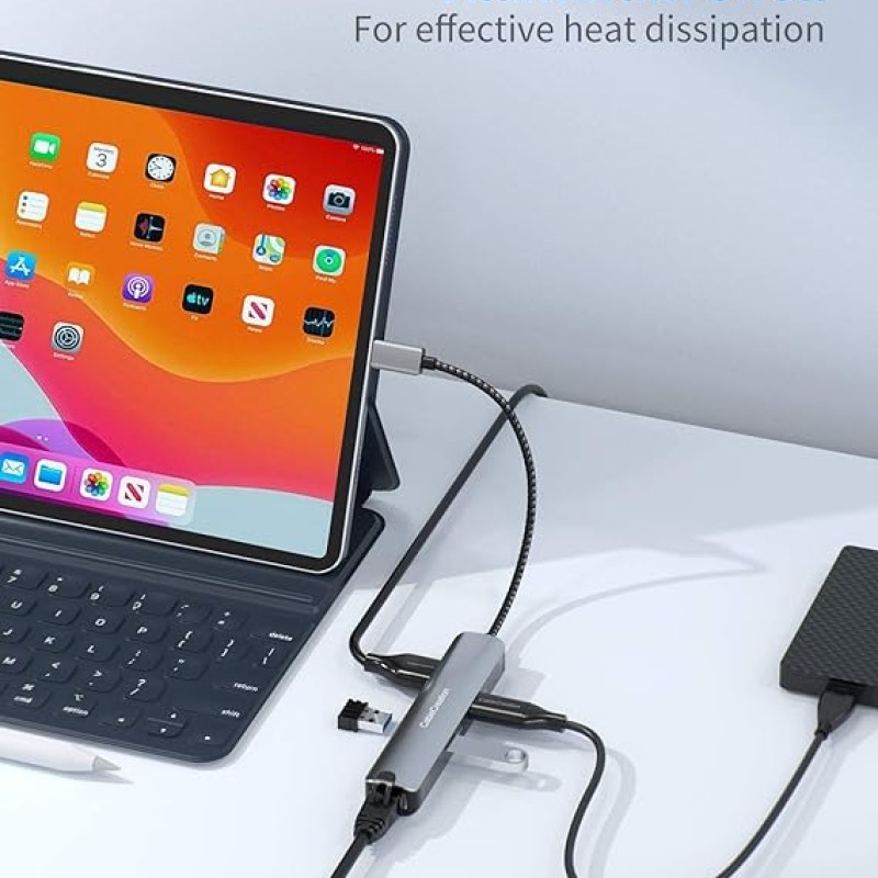 CableCreation USB C Hub Multiport Adapter, 5-in-1 USB C Adapter Aluminum Shell with 4K USB C to HDMI CableCreation USB C Hub Multiport Adapter, 5-in-1 USB C Adapter Aluminum Shell with 4K USB C to HDMI