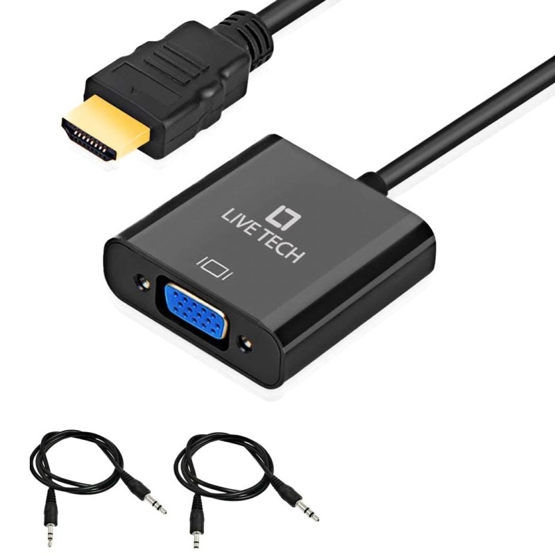 Live Tech HDMI to VGA with 1PC Audio Cable - (Black) Live Tech HDMI to VGA with 1PC Audio Cable - (Black)