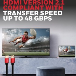 Honeywell HDMI Cable 2.1 with Ethernet, 8k@60Hz, 4k@120Hz UHD Resolution, 2 Mtr(6.6ft)