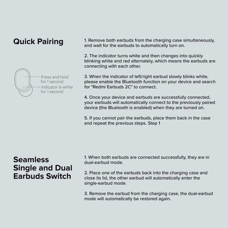 Redmi Earbuds 2C Truly Wireless in Ear Earbuds with Mic Redmi Earbuds 2C Truly Wireless in Ear Earbuds with Mic