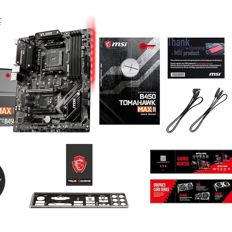 MSI B450 Tomahawk MAX II ATX Gaming Motherboard Socket AM4 DDR4 MSI B450 Tomahawk MAX II ATX Gaming Motherboard Socket AM4 DDR4