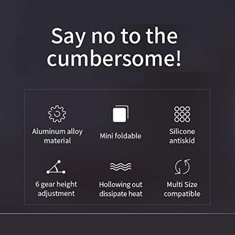 Dyazo 6 Angles Adjustable Aluminum Ergonomic Foldable Portable Tabletop Laptop Dyazo 6 Angles Adjustable Aluminum Ergonomic Foldable Portable Tabletop Laptop