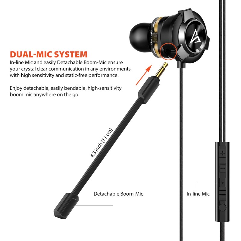 AirSound A200 Pro Dual Driver Gaming Earphone with Dual Mic & 3D Stereo Sound for Android, Tablets, PC, Laptop AirSound A200 Pro Dual Driver Gaming Earphone with Dual Mic & 3D Stereo Sound for Android, Tablets, PC, Laptop