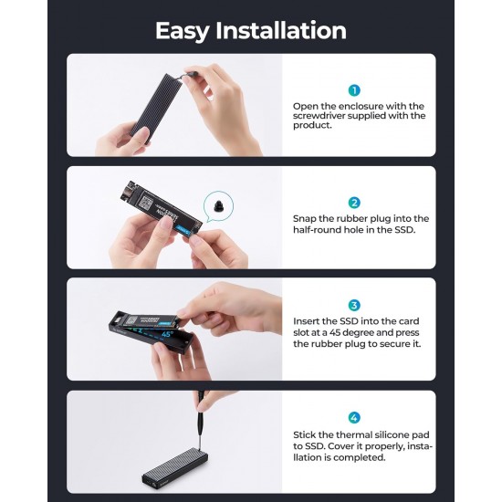 ORICO M2PV-C3 M.2 NVME SSD Enclosure (Not for SATA SSD) USB 3.1 Type C 