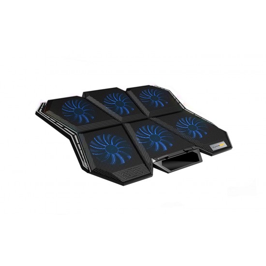 Cosmic Byte Meteoroid Laptop Cooling Pad with 6 Fan upto 17 inch laptops (Black/Blue)