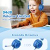 iClever Kids Headphones with Mic, Wired On Ear Headphones for Kids - Blue
