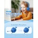 iClever Kids Headphones with Mic, Wired On Ear Headphones for Kids - Blue