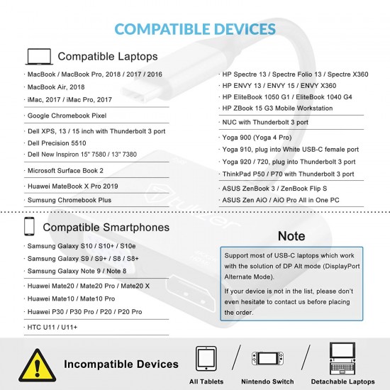 Tukzer USB C to 4K-HDMI-UHD