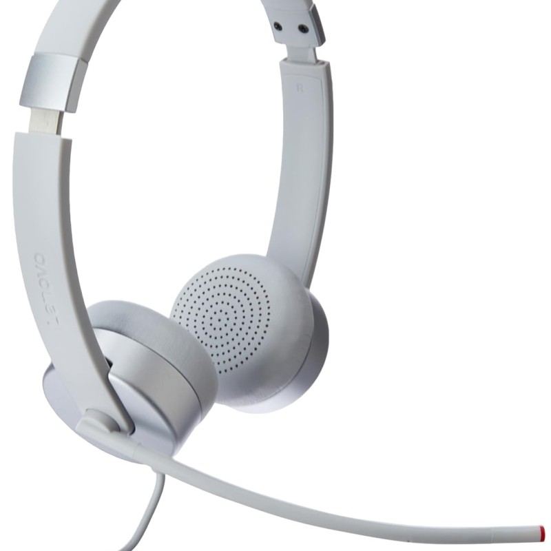 Lenovo 100 Wired On Ear Headphones with Mic (Cloud Grey) Lenovo 100 Wired On Ear Headphones with Mic (Cloud Grey)
