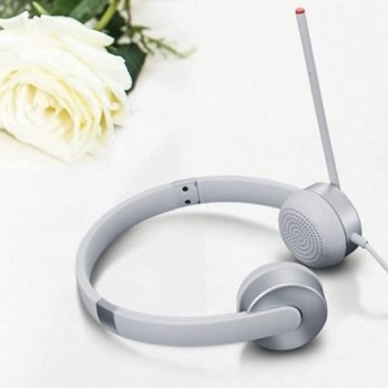 Lenovo 100 Wired On Ear Headphones with Mic (Cloud Grey) Lenovo 100 Wired On Ear Headphones with Mic (Cloud Grey)