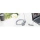 Lenovo 100 Wired On Ear Headphones with Mic (Cloud Grey)