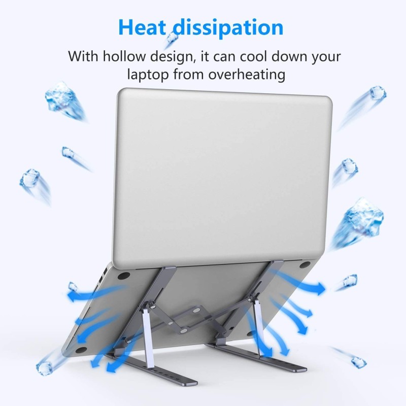 Cosmic Byte Adjustable Aluminum Portable Laptop Rack Stand for Upto 17" laptops, Tablets, Mobiles, Books with Pouch (Dark Grey) Cosmic Byte Adjustable Aluminum Portable Laptop Rack Stand for Upto 17" laptops, Tablets, Mobiles, Books with Pouch (Dark Grey)