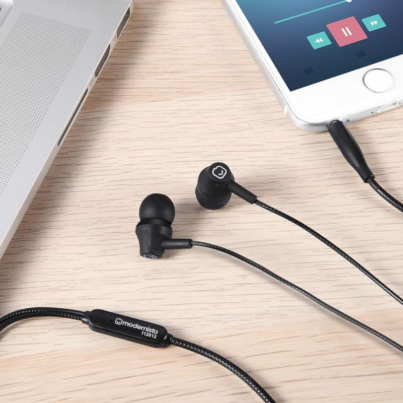 Modernista DopePlugs High Bass in Ear Wired Earphones with Mic, Black Modernista DopePlugs High Bass in Ear Wired Earphones with Mic, Black
