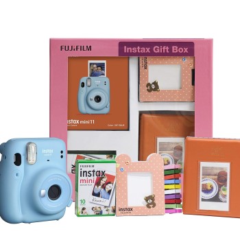 Fujifilm Instax Mini 11 Instant Camera (Sky Blue) Gift Box with 10 Shots