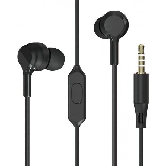 Zebronics Zeb-BRO PRO in Ear Wired Stereo Earphones with Mic, 3.5mm Audio Input Jack, 10mm Drivers, in-Line Mic, 1.2 Metre Cable (Black)