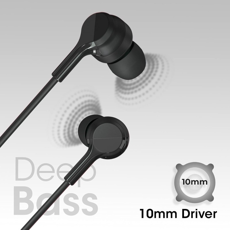 Zebronics Zeb-BRO PRO in Ear Wired Stereo Earphones with Mic, 3.5mm Audio Input Jack, 10mm Drivers, in-Line Mic, 1.2 Metre Cable (Black) Zebronics Zeb-BRO PRO in Ear Wired Stereo Earphones with Mic, 3.5mm Audio Input Jack, 10mm Drivers, in-Line Mic, 1.2 Metre Cable (Black)