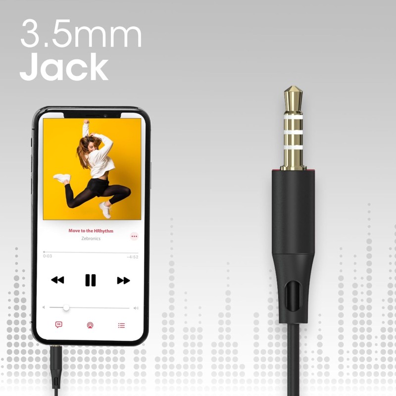 Zebronics Zeb-BRO PRO in Ear Wired Stereo Earphones with Mic, 3.5mm Audio Input Jack, 10mm Drivers, in-Line Mic, 1.2 Metre Cable (Black) Zebronics Zeb-BRO PRO in Ear Wired Stereo Earphones with Mic, 3.5mm Audio Input Jack, 10mm Drivers, in-Line Mic, 1.2 Metre Cable (Black)