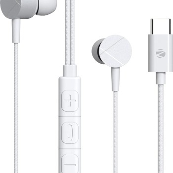 ZEBRONICS Zeb-Buds C2 in Ear Type C Wired Earphones with Mic (White)