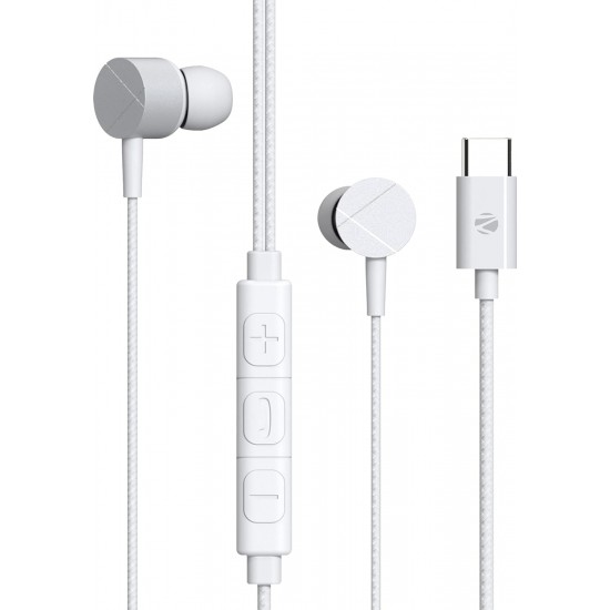 ZEBRONICS Zeb-Buds C2 in Ear Type C Wired Earphones with Mic (White)