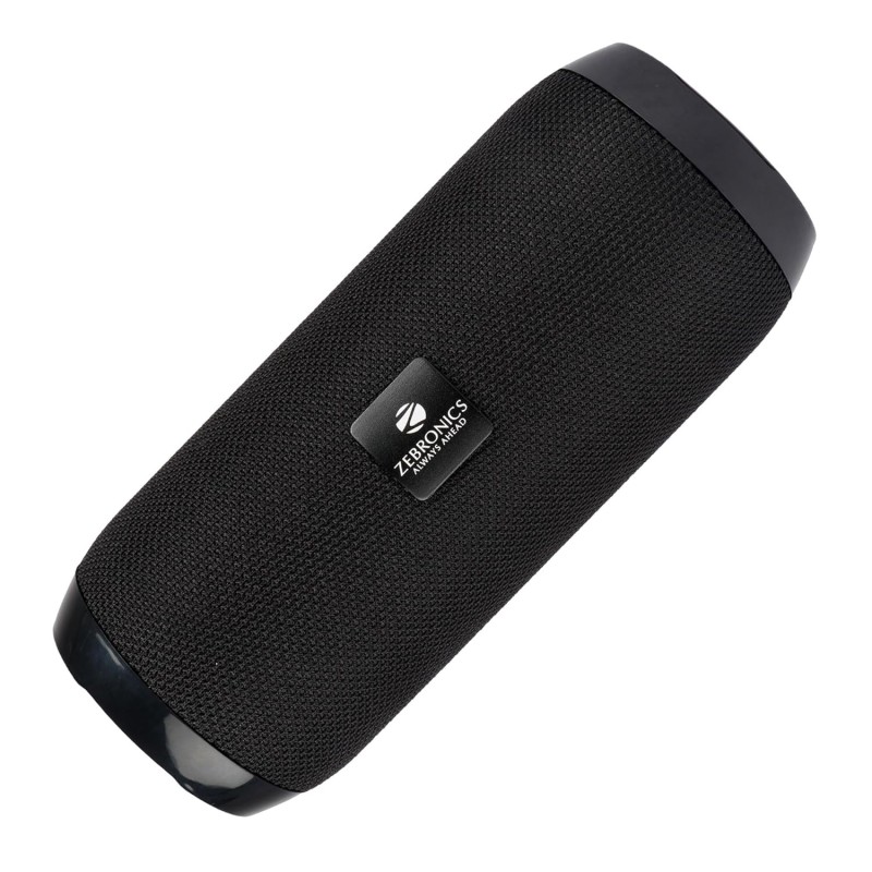 ZEBRONICS Zeb-Action Wireless 10W Portable Speaker, Supporting Bluetooth v5.1, TWS, RGB Lights, Fabric Finish, AUX/USB/FM/mSD (Black)