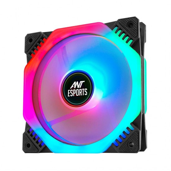 Ant Esports Octaflow 120 Auto RGB 120mm 1200 RPM Cooler Case Fan with Dual Sided RGB Ring Illumination