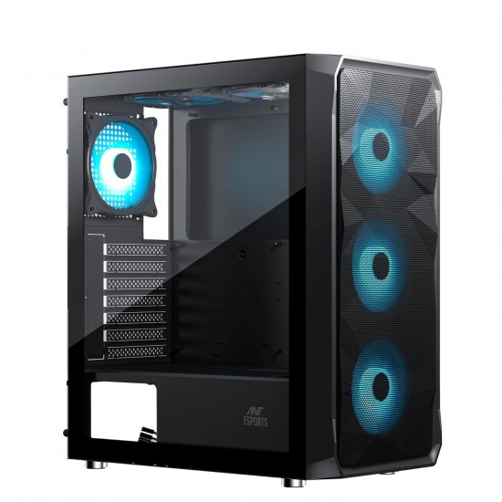 Ant Esports ICE- 112 Mid- Tower Computer Case/Gaming Cabinet - Black