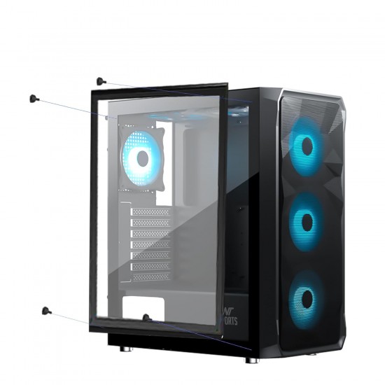 Ant Esports ICE- 112 Mid- Tower Computer Case/Gaming Cabinet - Black