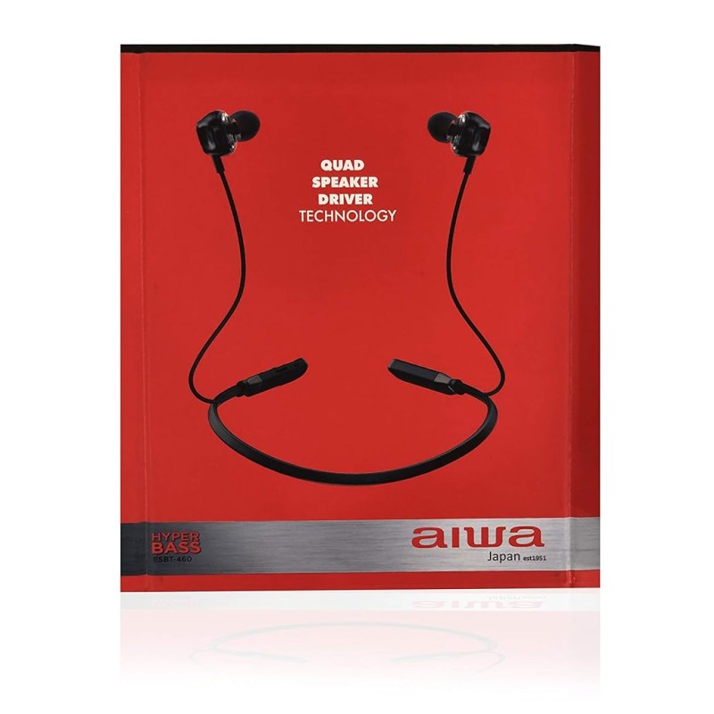 Aiwa ESBT 460 Bluetooth Wireless in Ear Earphones with Mic (Black)