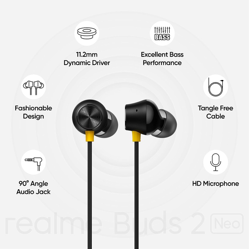 realme Buds 2 Neo Wired in Ear Earphones with Mic (Black) realme Buds 2 Neo Wired in Ear Earphones with Mic (Black)